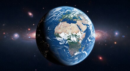 Obraz premium A Stunning View of Earth Surrounded by Celestial Wonders and Cosmic Beauty from Space