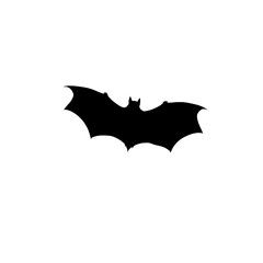 a stark and haunting silhouette of a bat against a minimalist white background