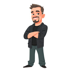 Obraz premium Cartoon male figure, confident pose