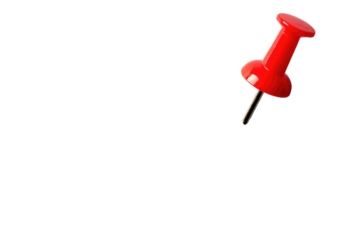 Single red pushpin on black background