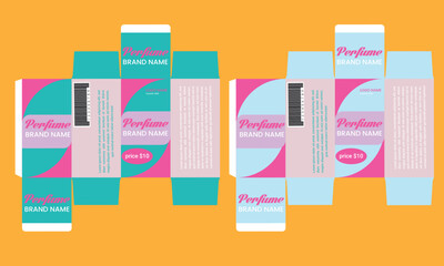 Perfume packaging box die cut template design 