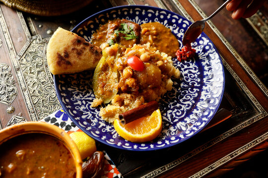 Paris, France. Delicious traditional Moroccan food