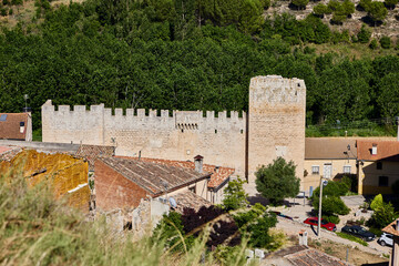Curiel de Duero. Panoramic view of this Castilian town, which has its own medieval castle. This town is located in the province of Valladolid (Castilla y Le&oacute;n).
