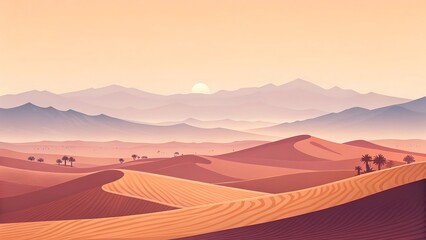 Naklejka premium Minimalist desert landscape with soft gradients Background - High Resolution Abstract Texture