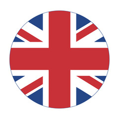 Circular Union Jack Flag Icon: Great Britain's National Symbol