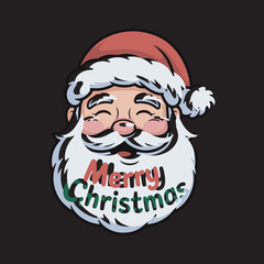 Cute Santa Claus Face Vector Illustration,Cartoon Santa Head Icon for Christmas Design,Smiling Santa Claus Avatar in Flat Style,Minimalist Santa Face Clipart for Holiday Use,Adorable Santa Claus Vecto