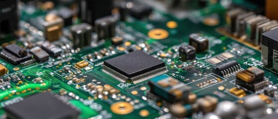 Obraz premium Close-up of a Circuit Board's Intricate Design