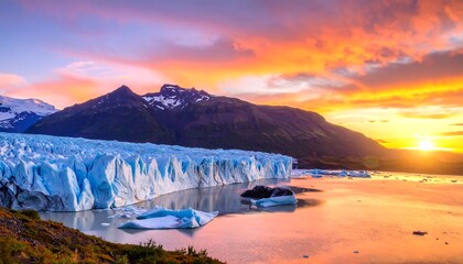 Fototapeta premium Glacial sunset panorama