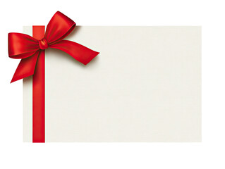 Blank gift card with red ribbon