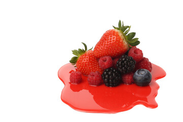 Vibrant Strawberry and Exotic Berry Mix on Transparent Background