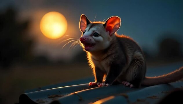 Brushtail possum crying with a high pitched noise