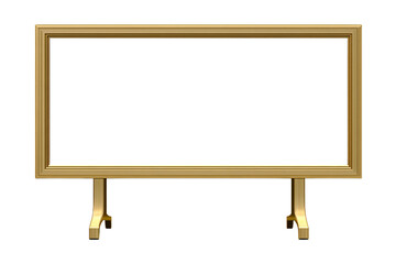 a picture frame on a stand with a white background