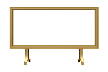 a picture frame on a stand with a white background