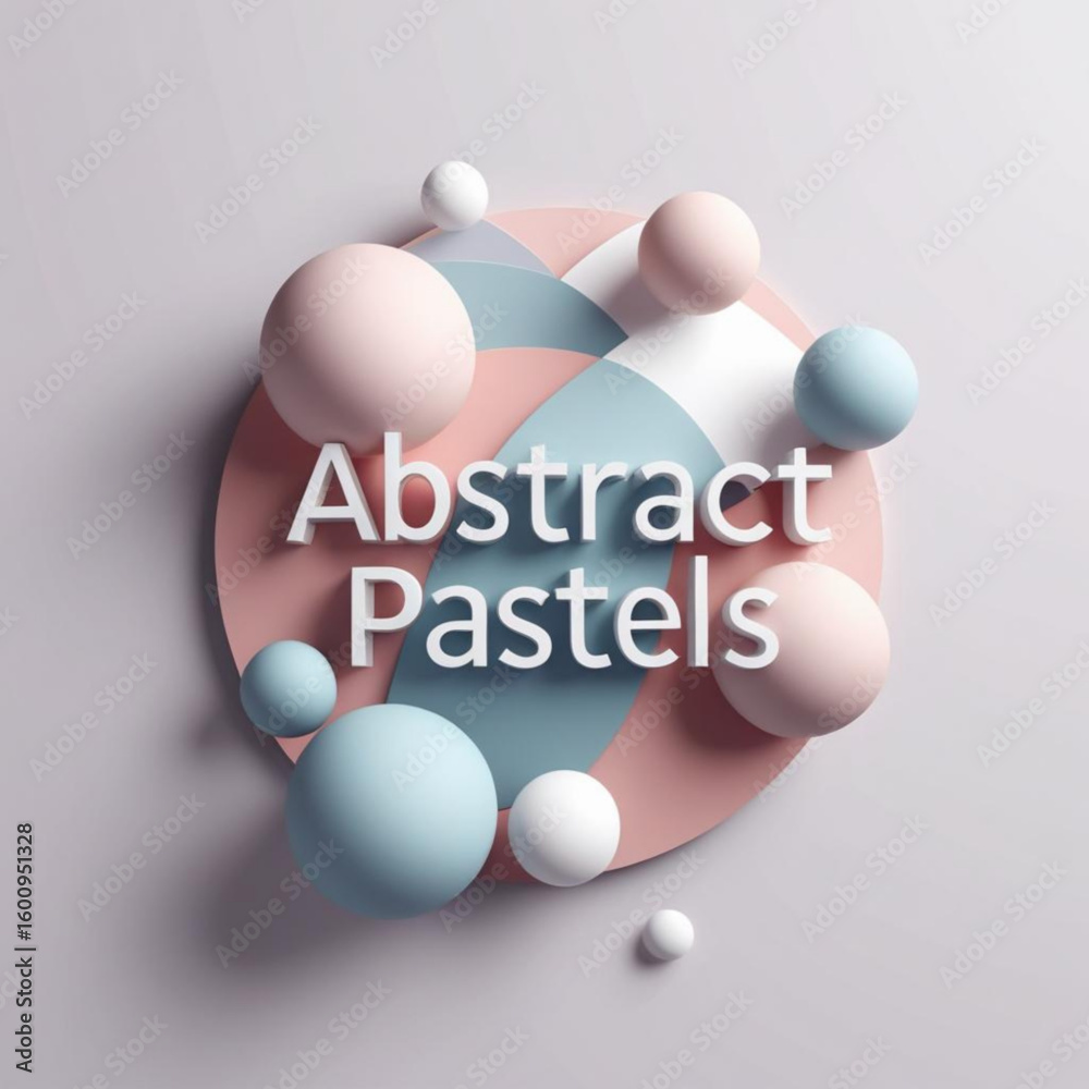 Aufkleber Composition of spheres and circular segments in soft hues creating an elegant and modern aesthetic scene