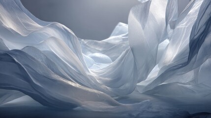 Obraz premium Flowing white fabric, soft light