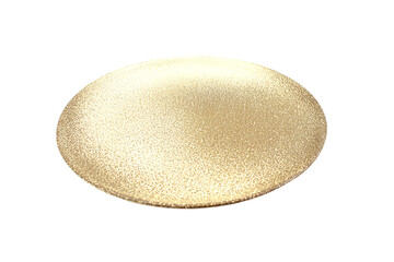 a gold plate on a white background