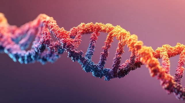 Image of DNA strand against colour background, no logos, no brands - Powered by Adobe