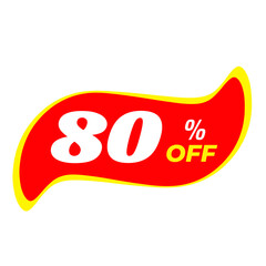 80% off red png, premium discount icon, stylish sale badge, exclusive savings design,
