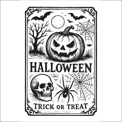 Halloween Invitation Card Design Black And White