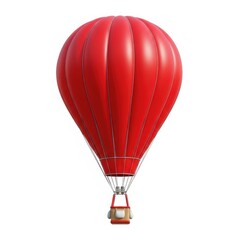 Fototapeta premium 3D red hot air balloon isolated on white background illustration