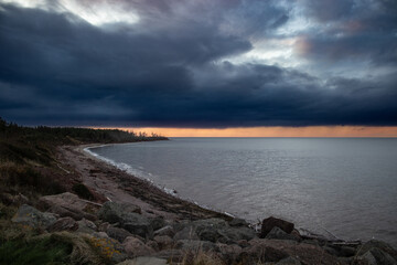 Beautiful sunset at the beach in PEI