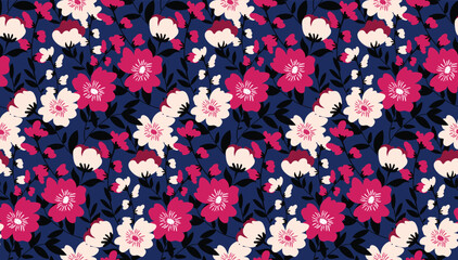 Seamless daisy pattern. Hand draw crispy flowers pattern.