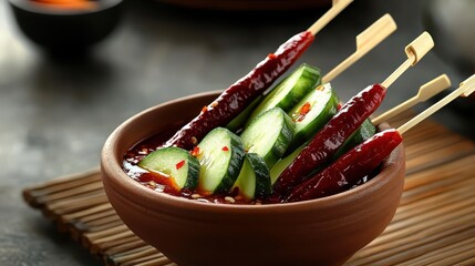 Fresh Cucumbers in Spicy Chili Sauce for Culinary Delight