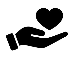 hand holding a heart vector icon