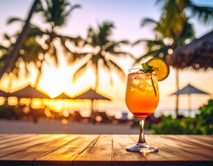 tropical cocktail on the beach