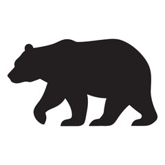 Fototapeta premium Silhouette of a bear walking through a wilderness landscape