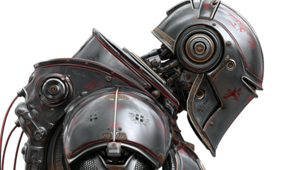 Steampunk Robot Armor with Intricate Details