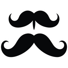 Black curled mustaches facial hair white