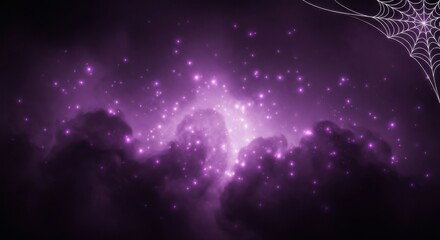 Enchanting Nebula with Twinkling Stars and Spiderweb