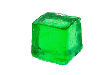 Obraz premium a green ice cube on a white background