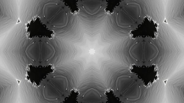Repeating geometric pattern of 3D straight neon lines on pale background, kaleidoscope animation ideal for stylish brand visuals and video design