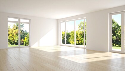 Obraz premium Empty modern room with large windows
