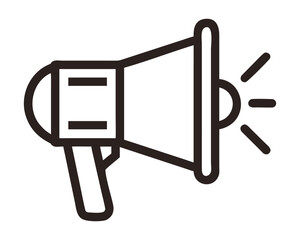 Outline Megaphone Icon – Loudspeaker Line Art Symbol for Announcement and Marketing