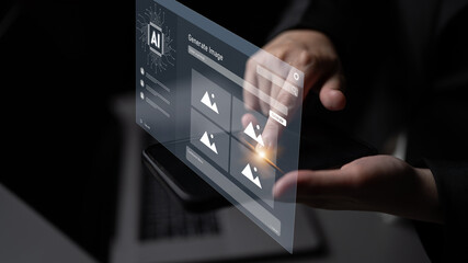 AI image generator interface enables image, AI, and generator process by converting user prompt into visual content using intelligent algorithms Latch