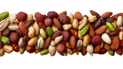 Variety of Nuts and Seeds on a Transparent Surface