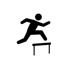 Black Silhouette Hurdler Mid-Jump Athletic Feat