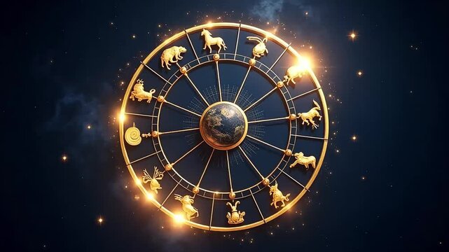 Zodiac signs astrology horoscope wheel golden celestial mystic symbols horoscope reading chart 