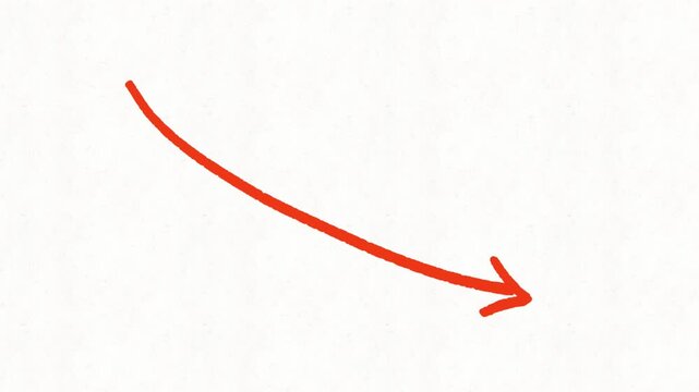 Hand drawn arrow on black background in scribble loop style