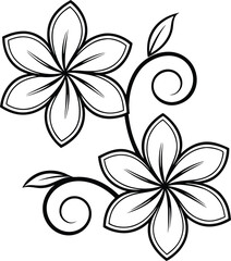 Elegant black and white floral design for print or digital use.