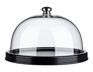 Close-Up of Glass Dome Rim and Black Base Detailing with Soft Lighting, Isolated PNG
