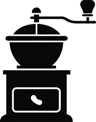 Coffee grinder silhouette isolated on white background