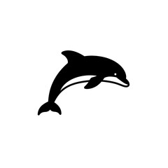 Fototapeta premium Marine Mammal Figure Leaping Water Graphic