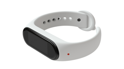 White Fitness Tracker Isolated on Transparent Surface