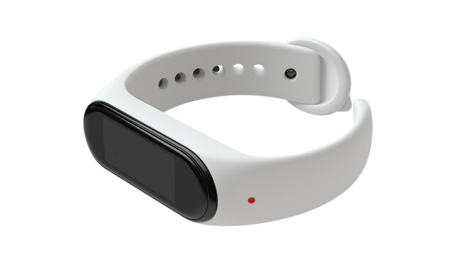 White Fitness Tracker Isolated on Transparent Surface
