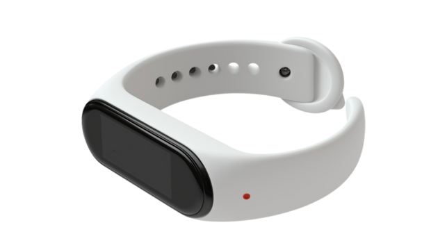 White Fitness Tracker Isolated on Transparent Surface