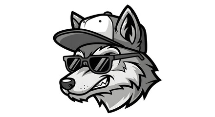Cool Wolf in Shades and Cap: Urban Animal